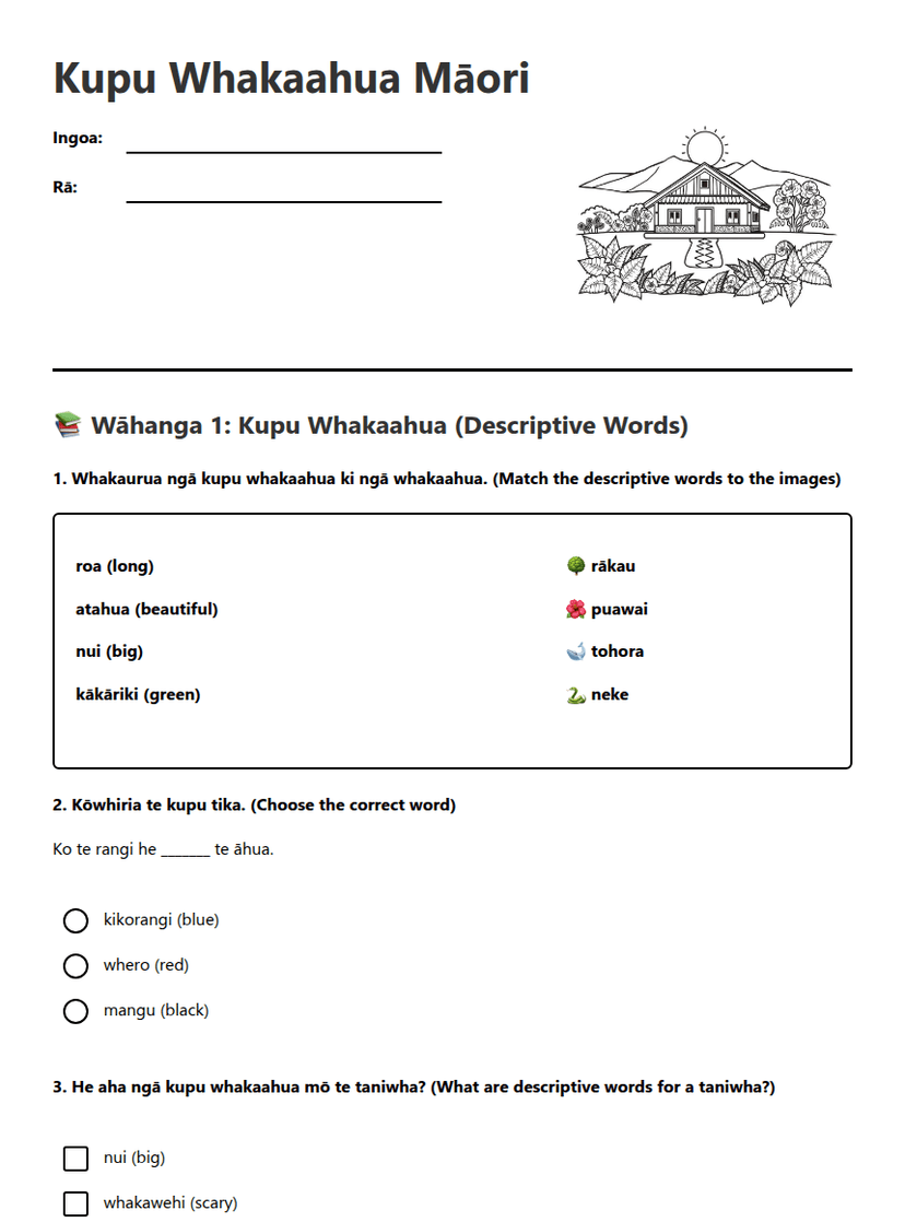 Kupu Whakaahua Māori