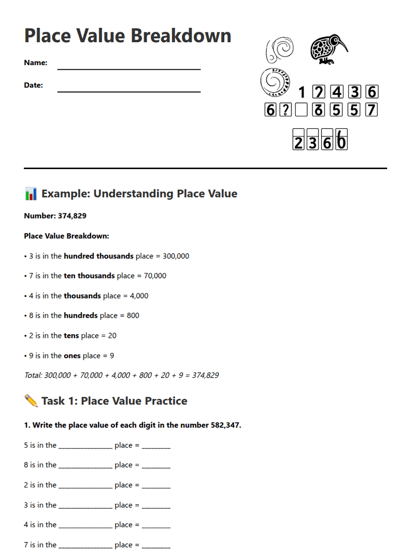 Place Value Breakdown