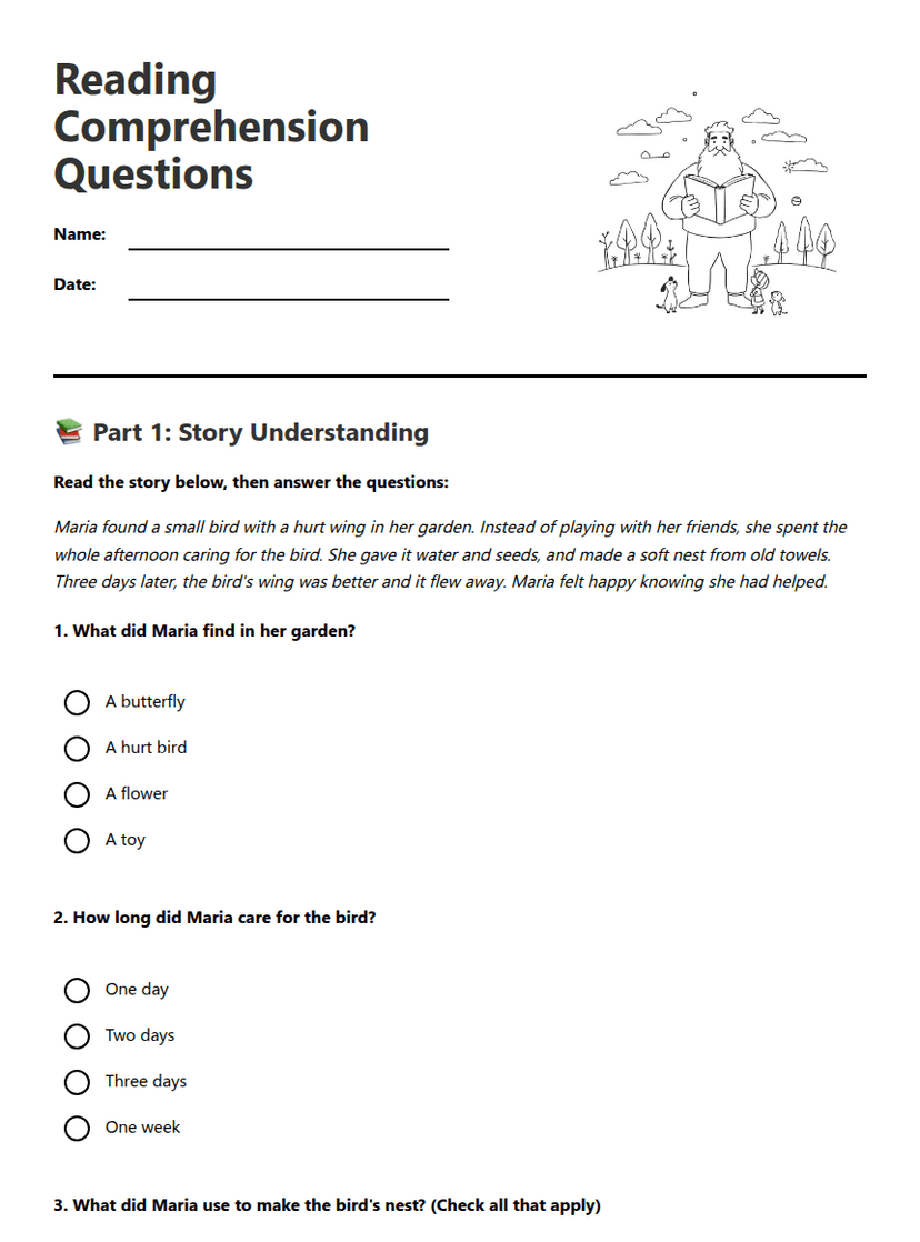 Reading Comprehension Questions