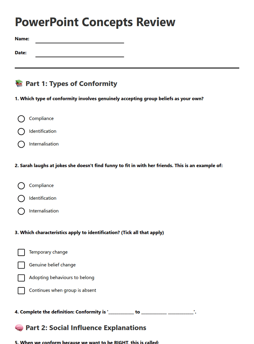 PowerPoint Concepts Review