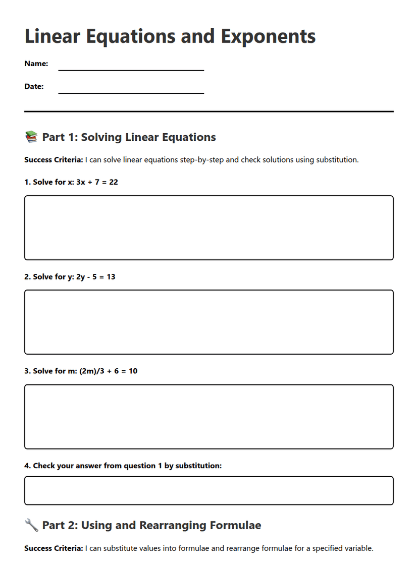 Linear Equations and Inequalities