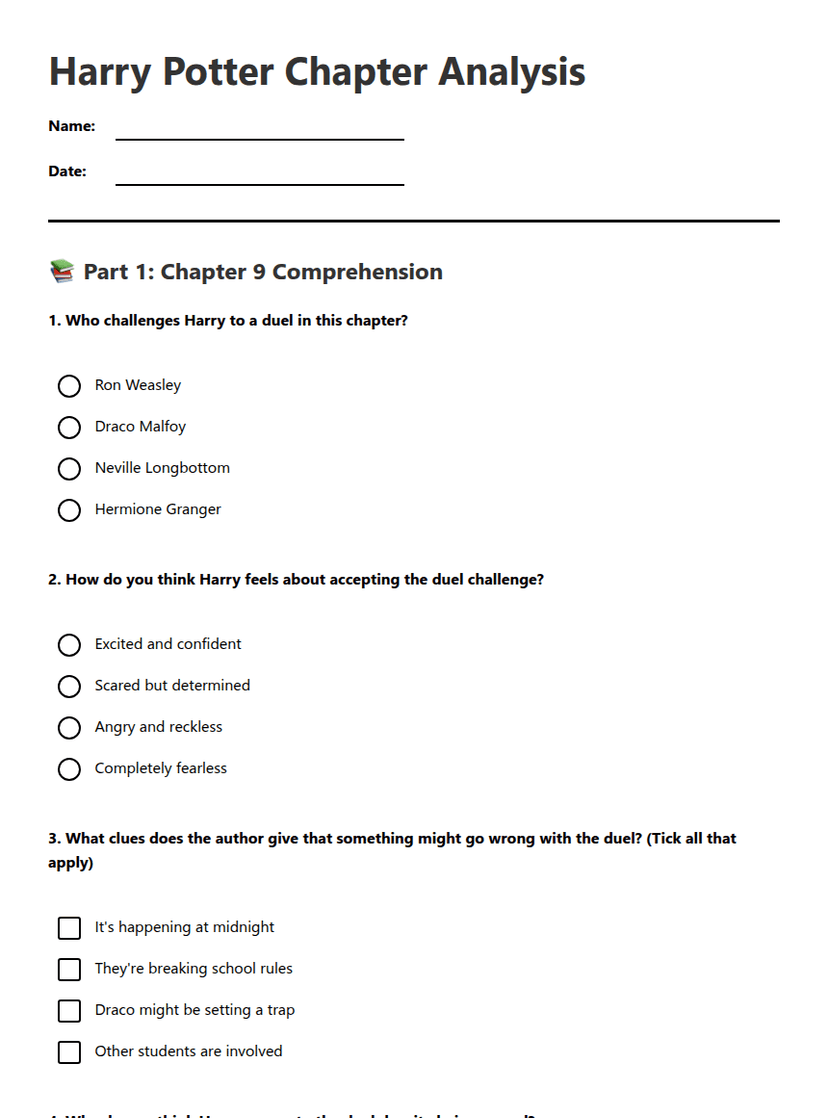 Harry Potter Chapter Analysis