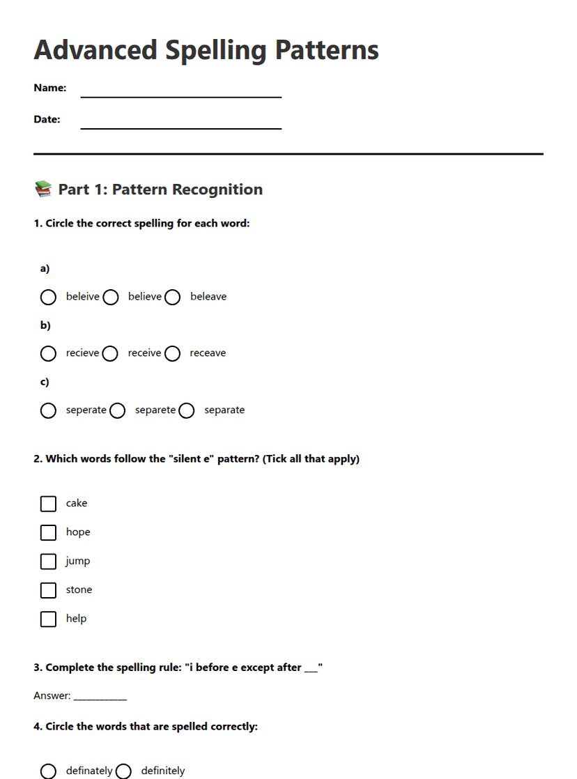 Advanced Spelling Patterns