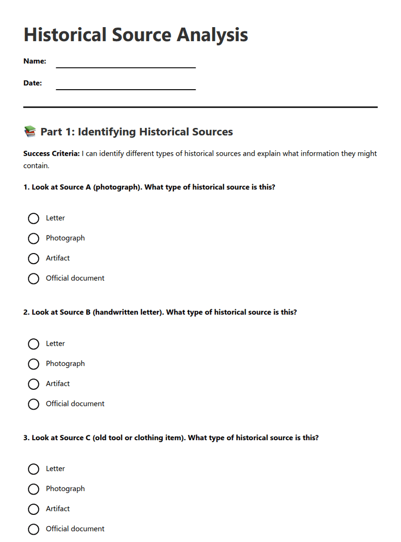 Historical Source Analysis