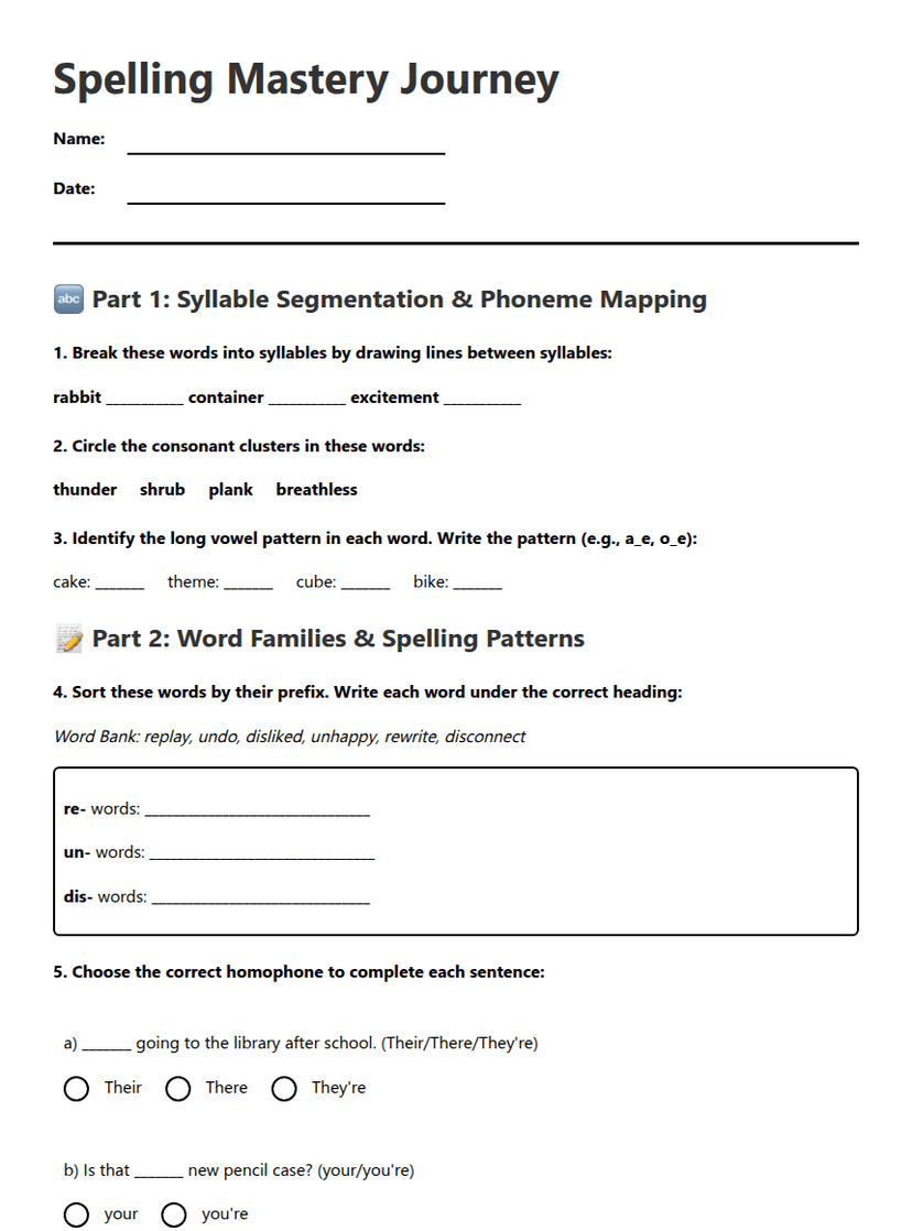 Spelling Mastery Journey