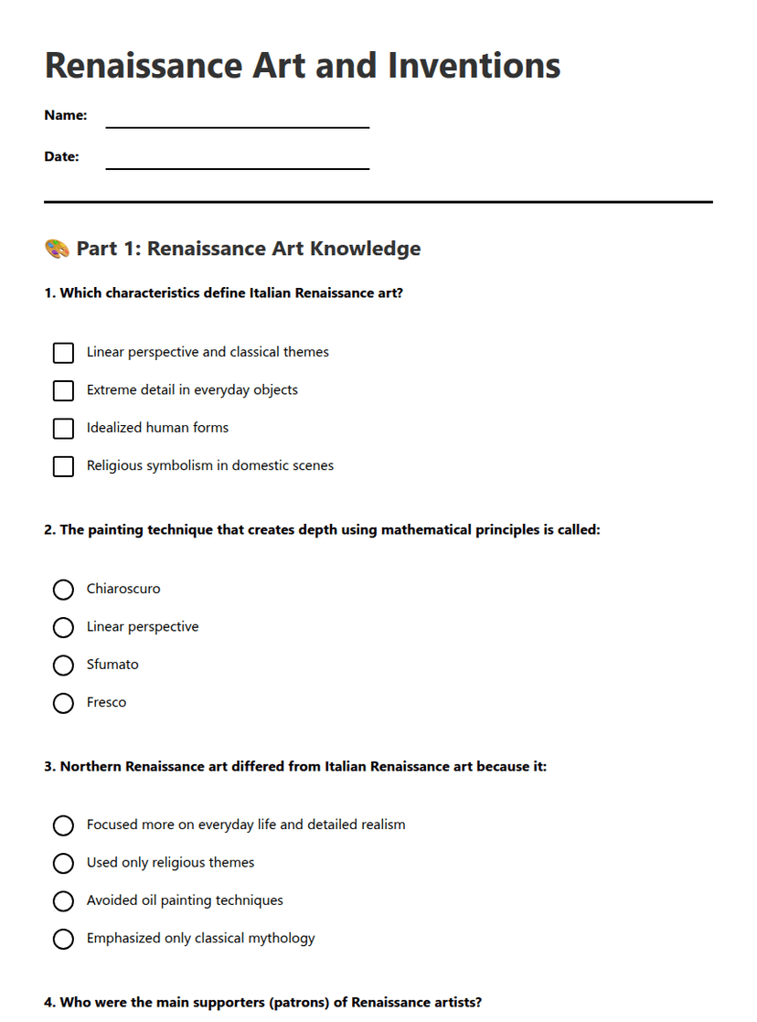 Renaissance Art and Inventions