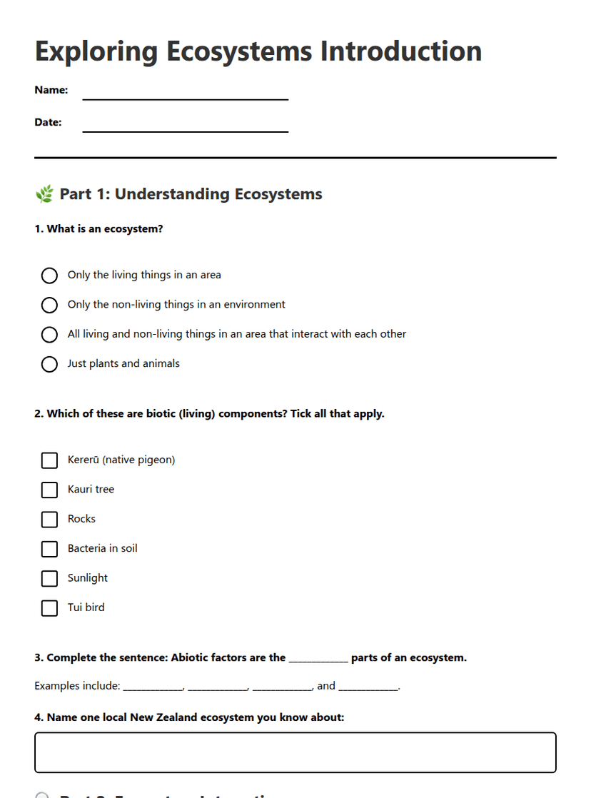 Exploring Ecosystems Introduction