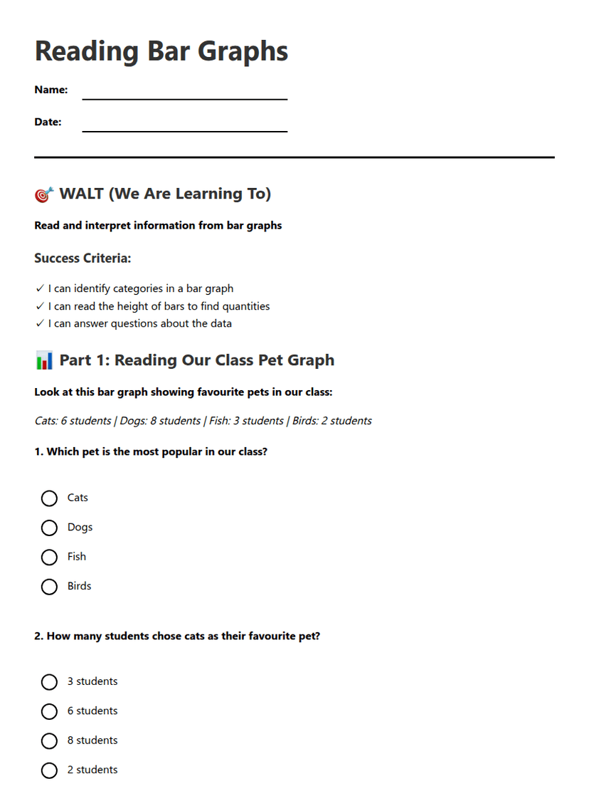 Reading Bar Graphs