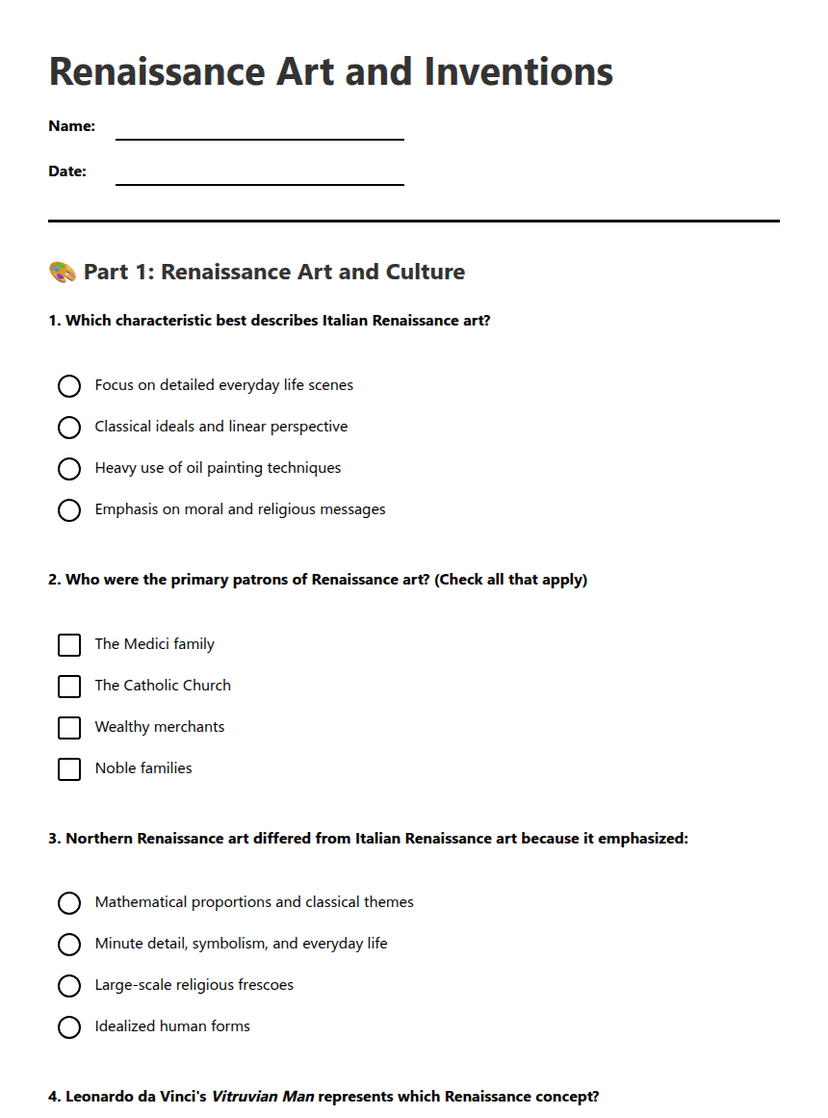 Renaissance Art and Inventions