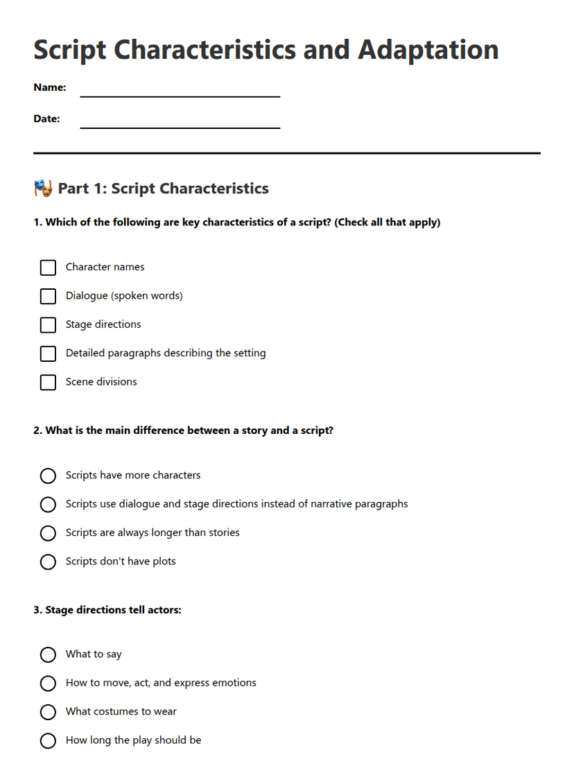 Script Characteristics and Adaptation