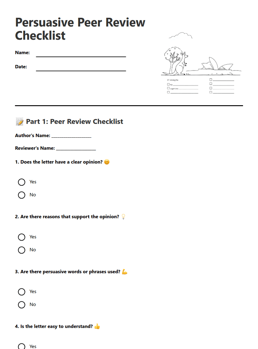 Persuasive Peer Review Checklist