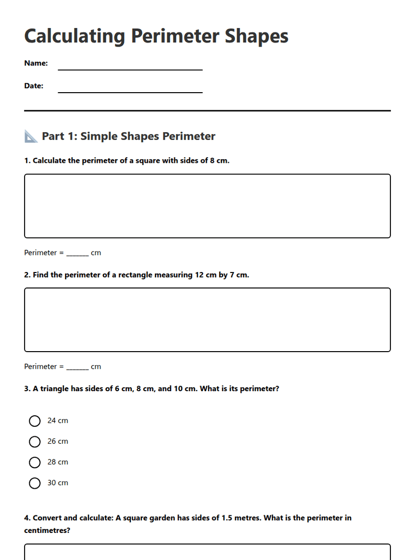Calculating Perimeter Shapes