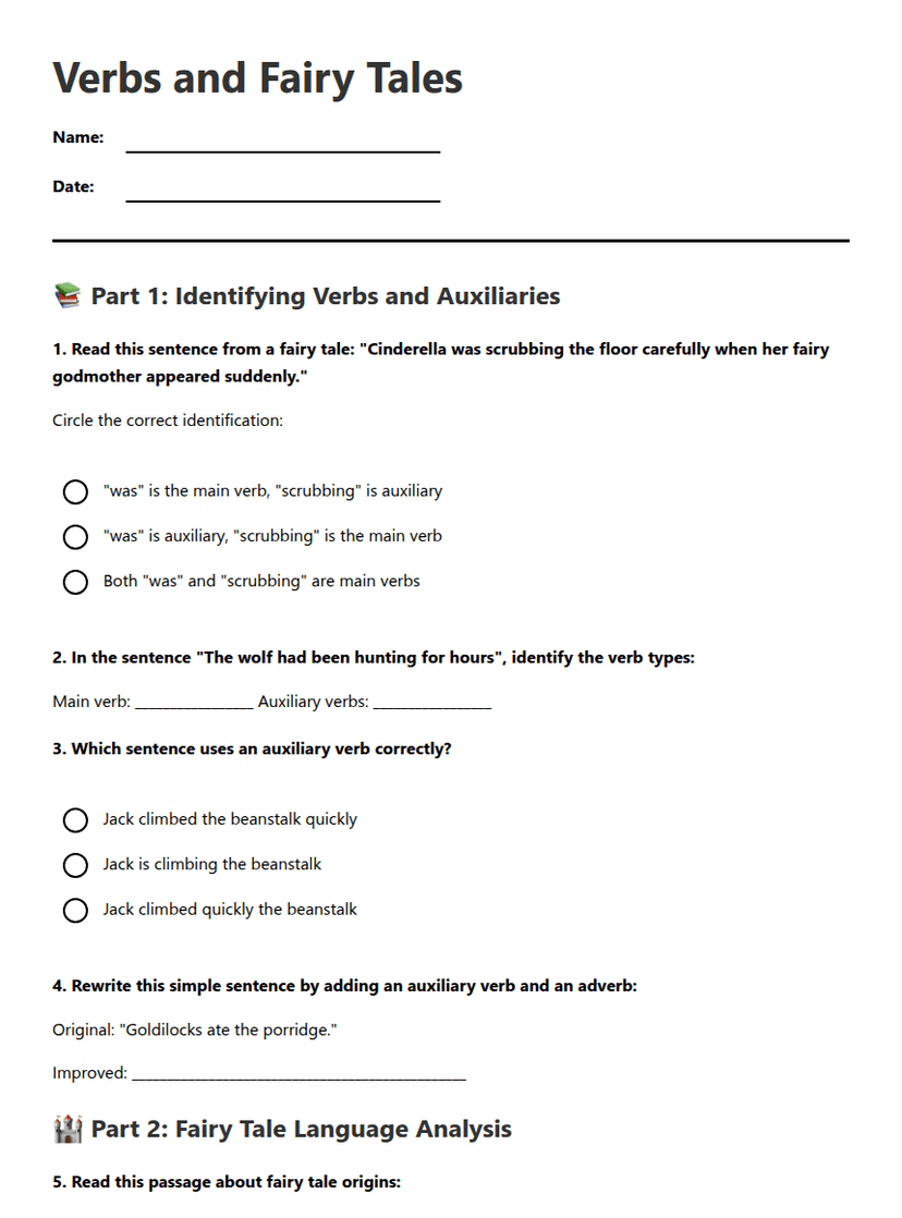Verbs and Fairy Tales