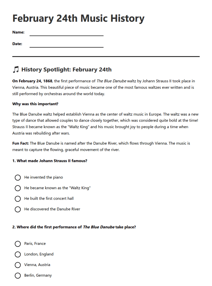 February 24th Music History