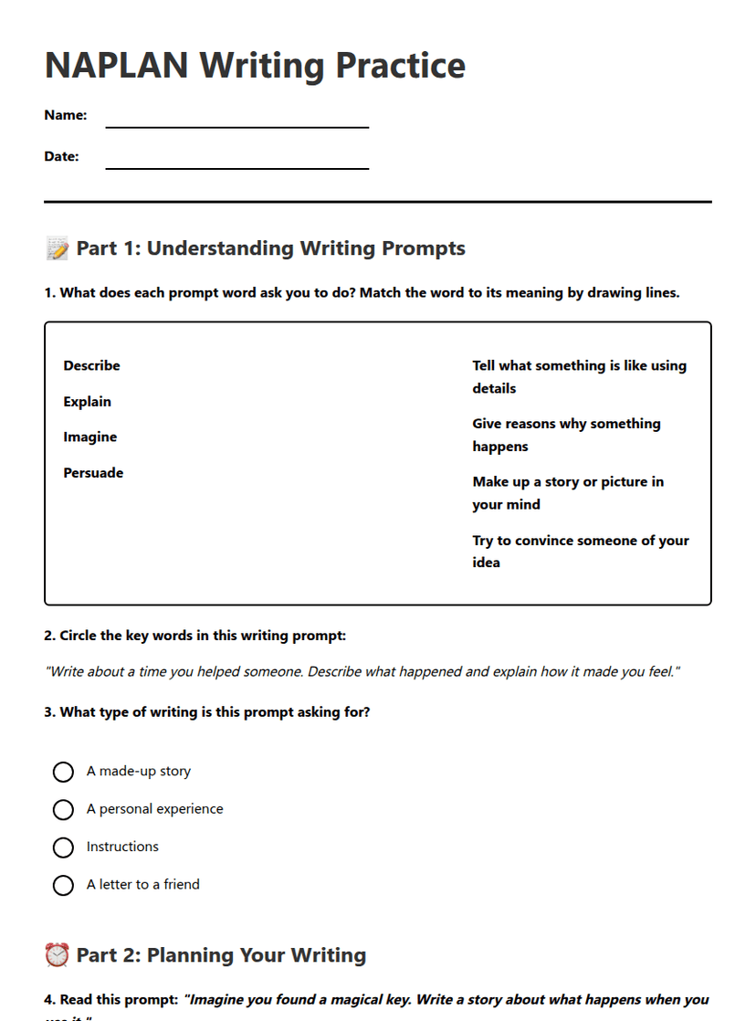 NAPLAN Writing Practice