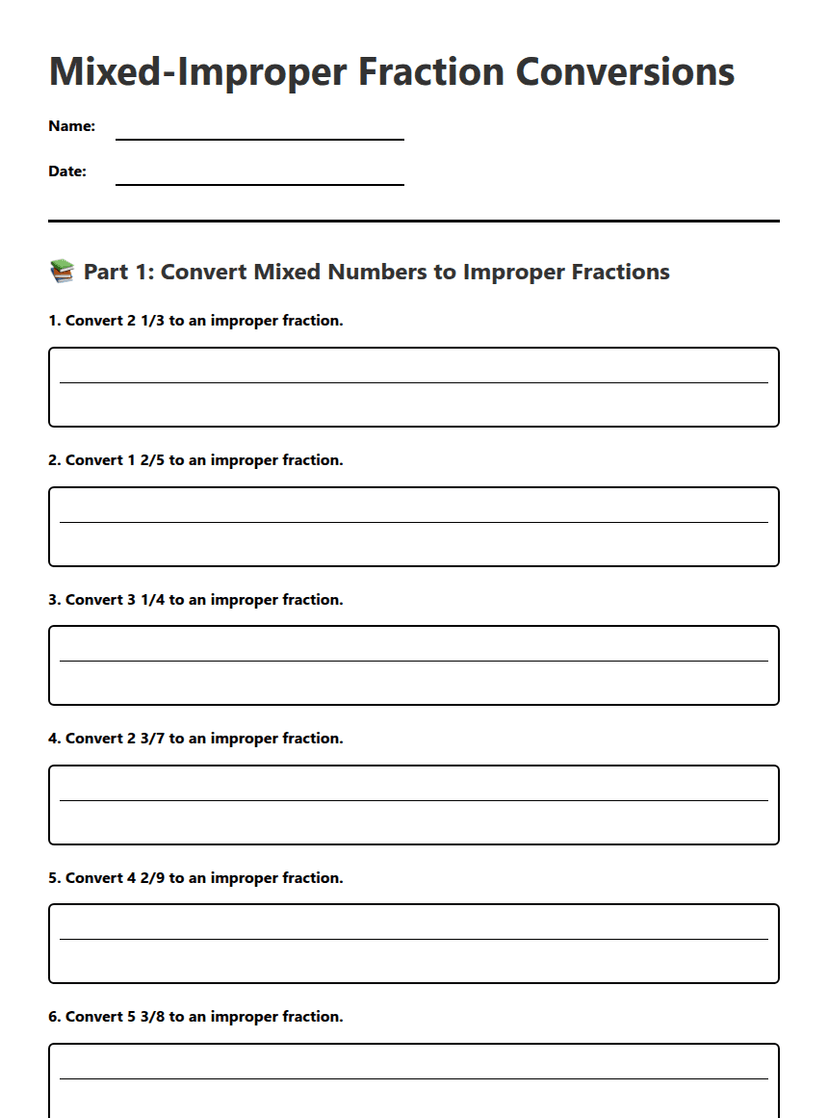 Mixed-Improper Fraction Conversions
