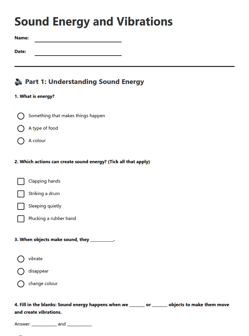 Sound Energy and Vibrations