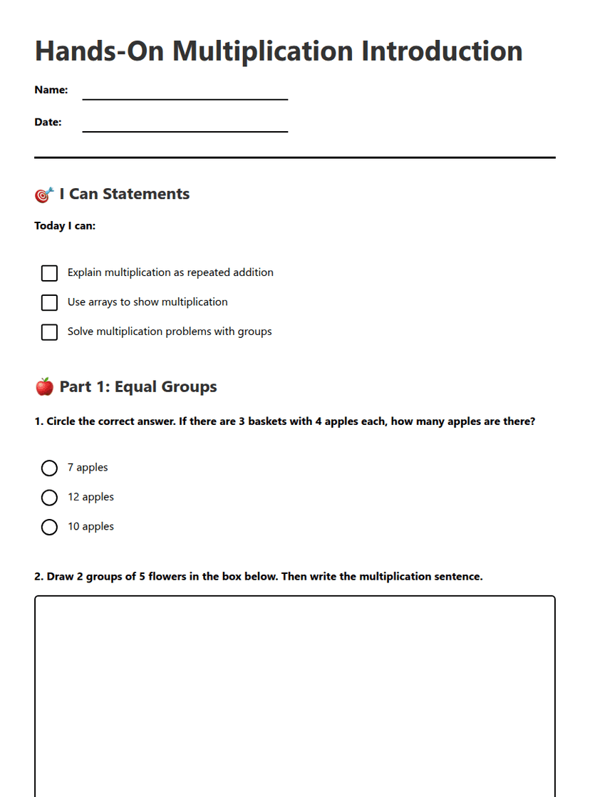 Hands-On Multiplication Introduction