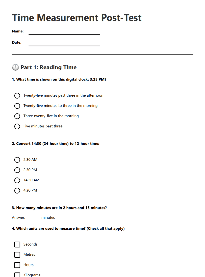 Time Measurement Post-Test