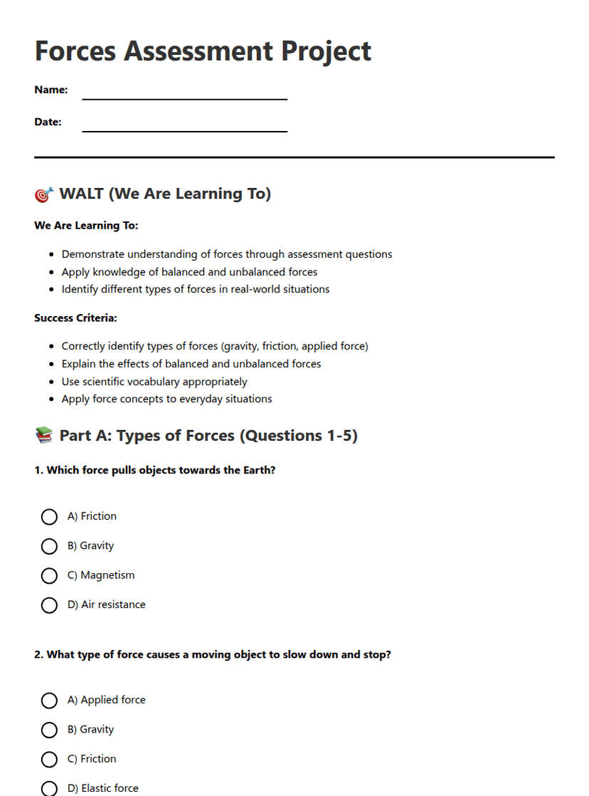 Forces Assessment Project