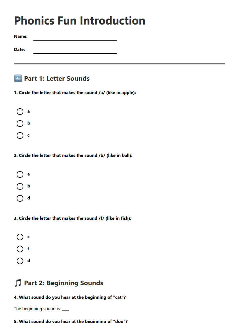 Phonics Fun Introduction