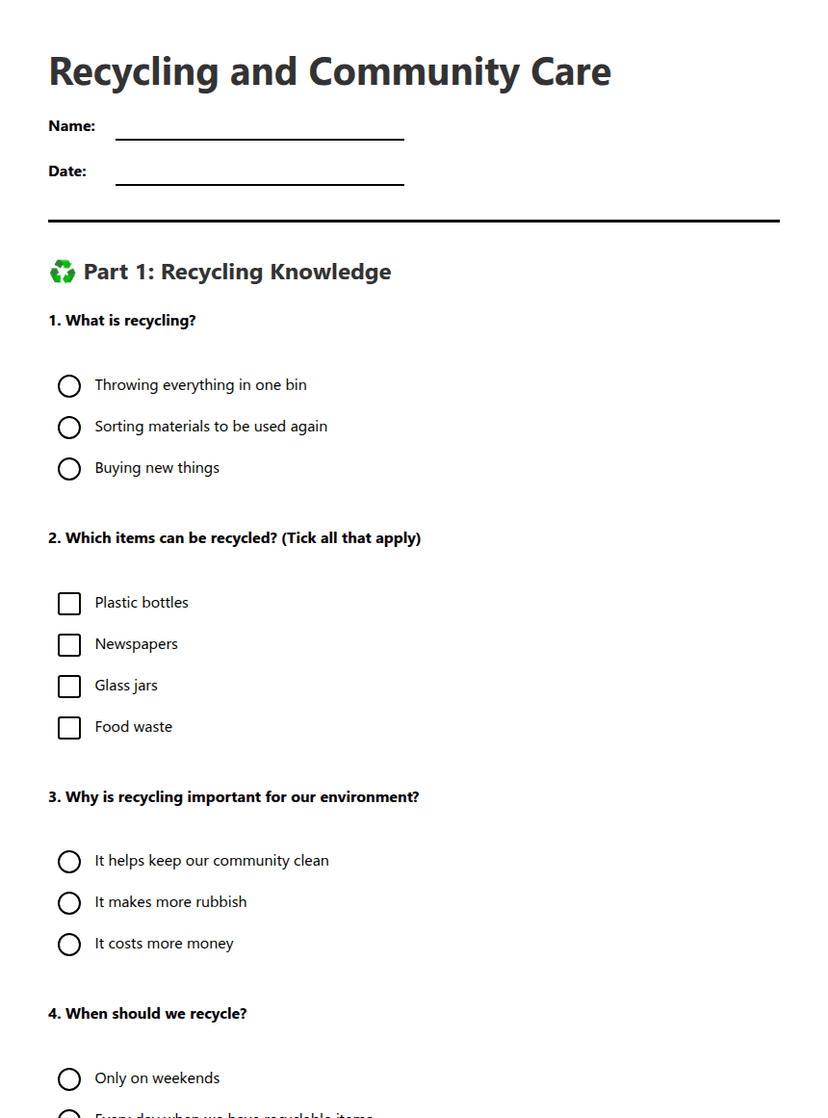 Recycling and Community Care