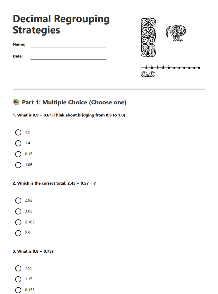 Decimal Regrouping Strategies