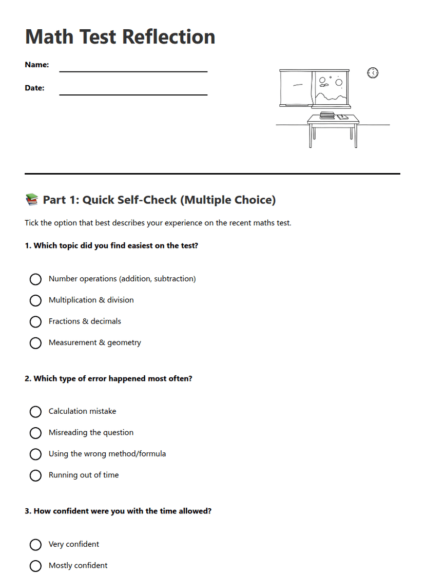 Math Test Reflection