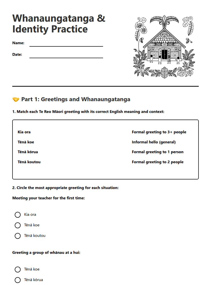 Whanaungatanga & Identity Practice