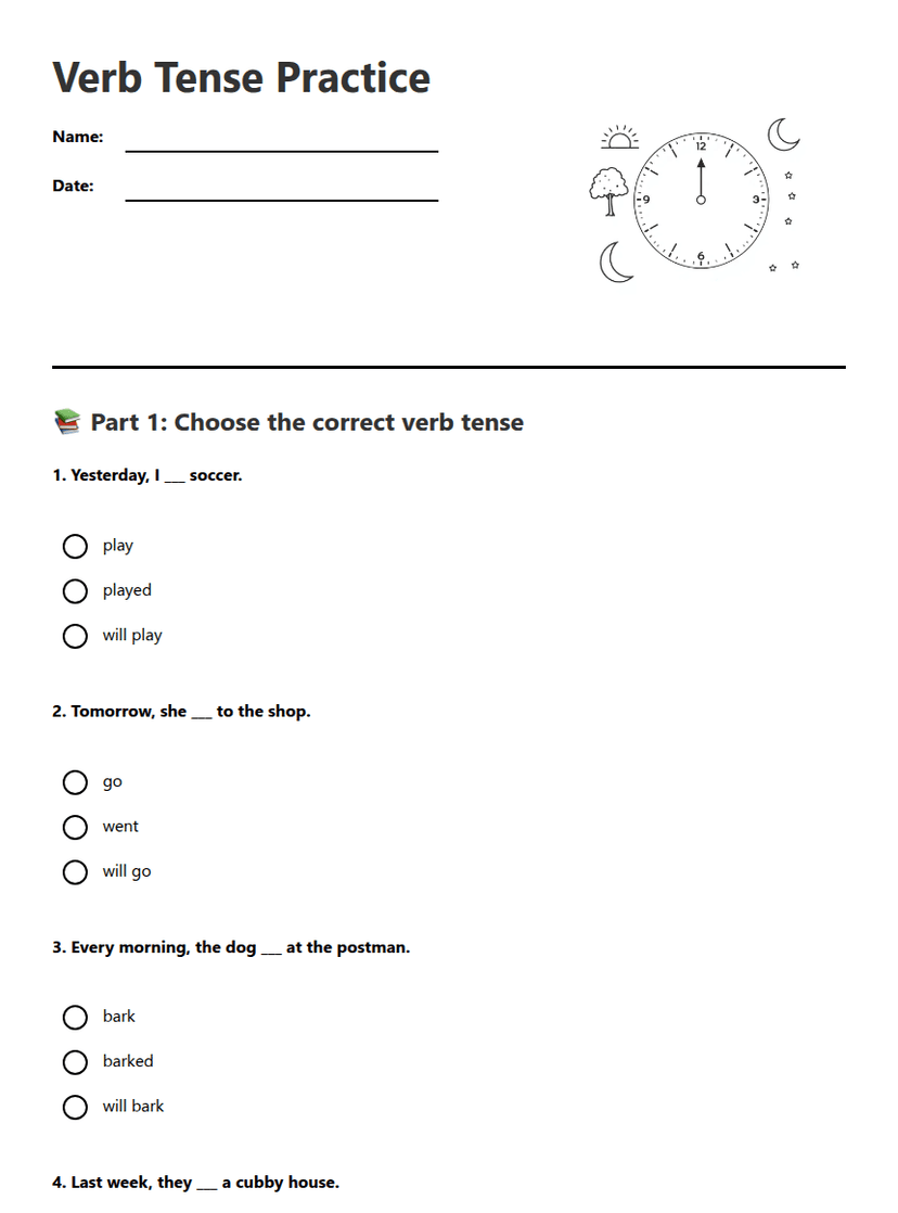 Verb Tense Practice