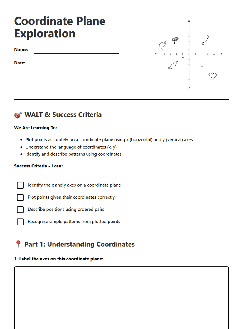 Coordinate Plane Exploration
