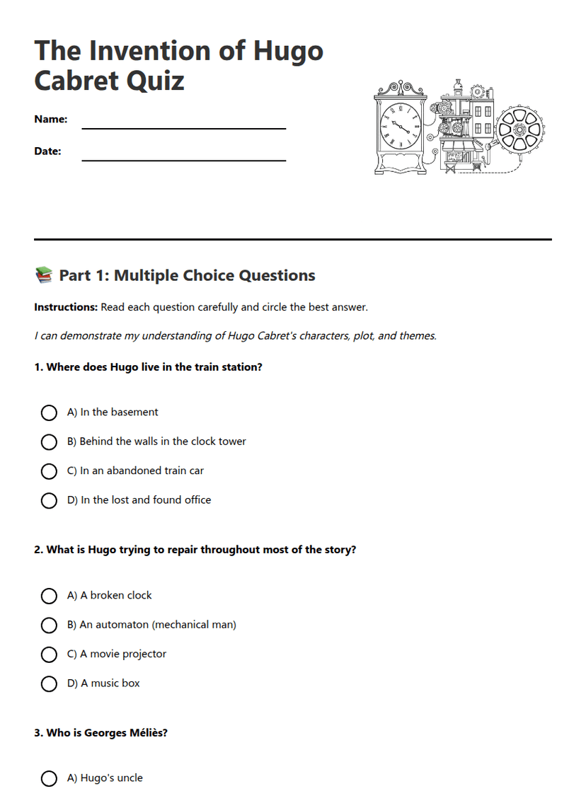 Hugo Cabret Quiz
