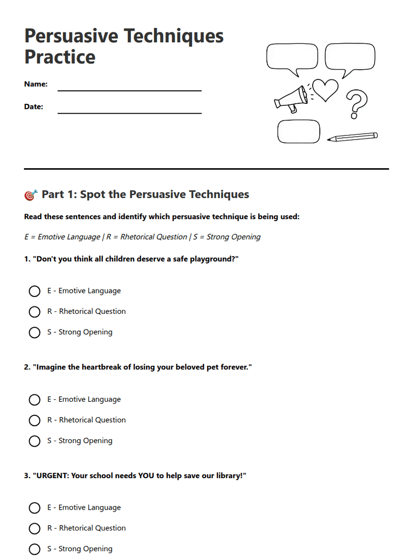 Persuasive Techniques Practice
