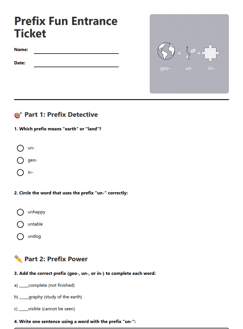Prefix Fun Entrance Ticket
