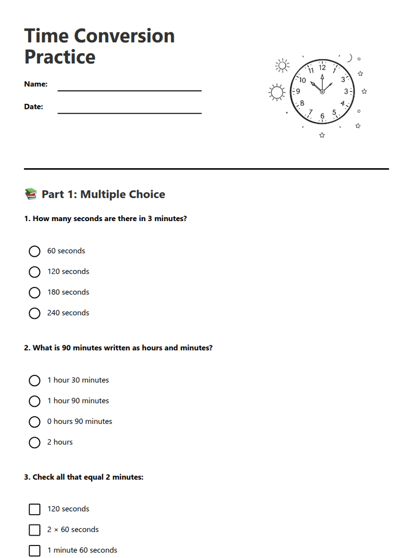 Time Conversion Practice