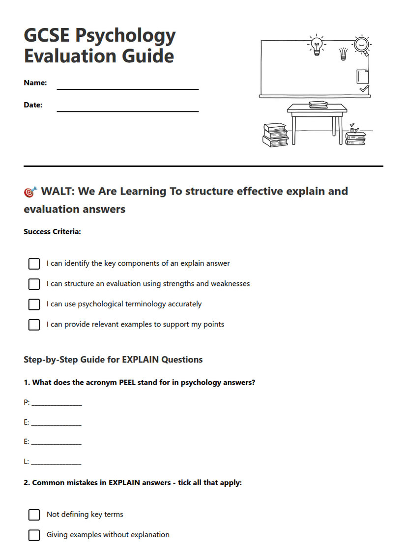 GCSE Psychology Evaluation Guide