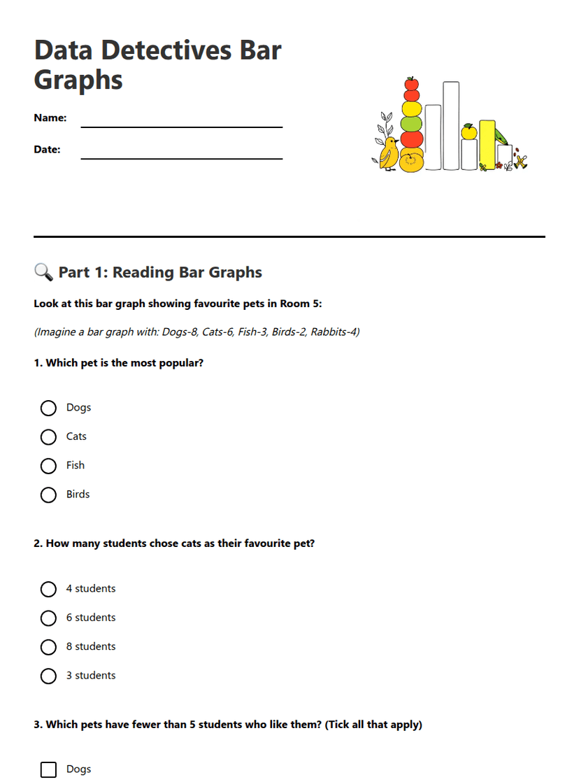 Data Detectives Bar Graphs