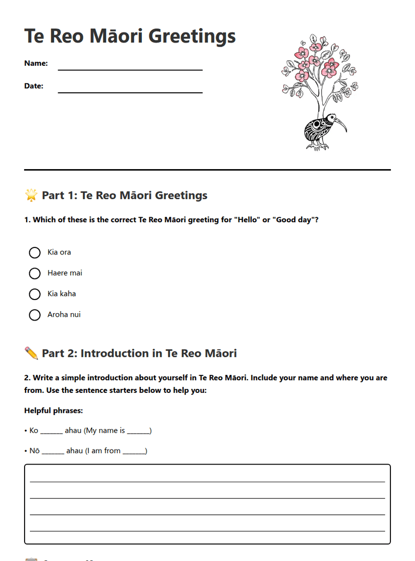 Te Reo Māori Greetings