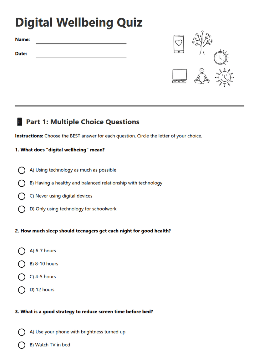 Digital Wellbeing Quiz