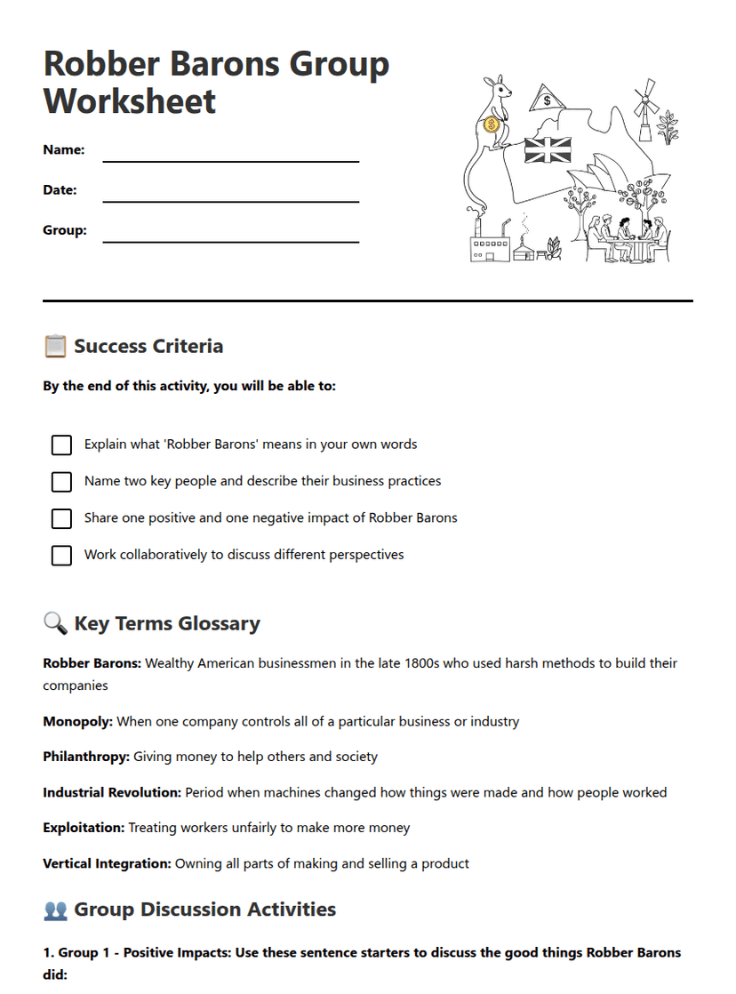 Robber Barons Group Worksheet