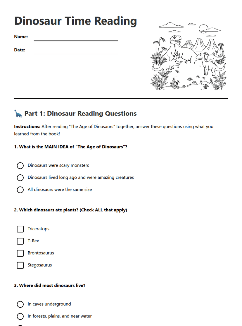 Dinosaur Time Reading