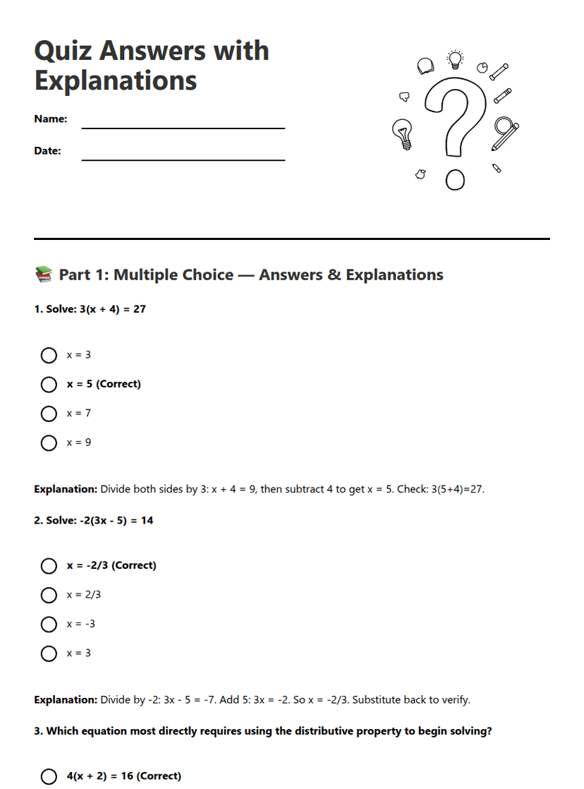 Quiz Answers with Explanations