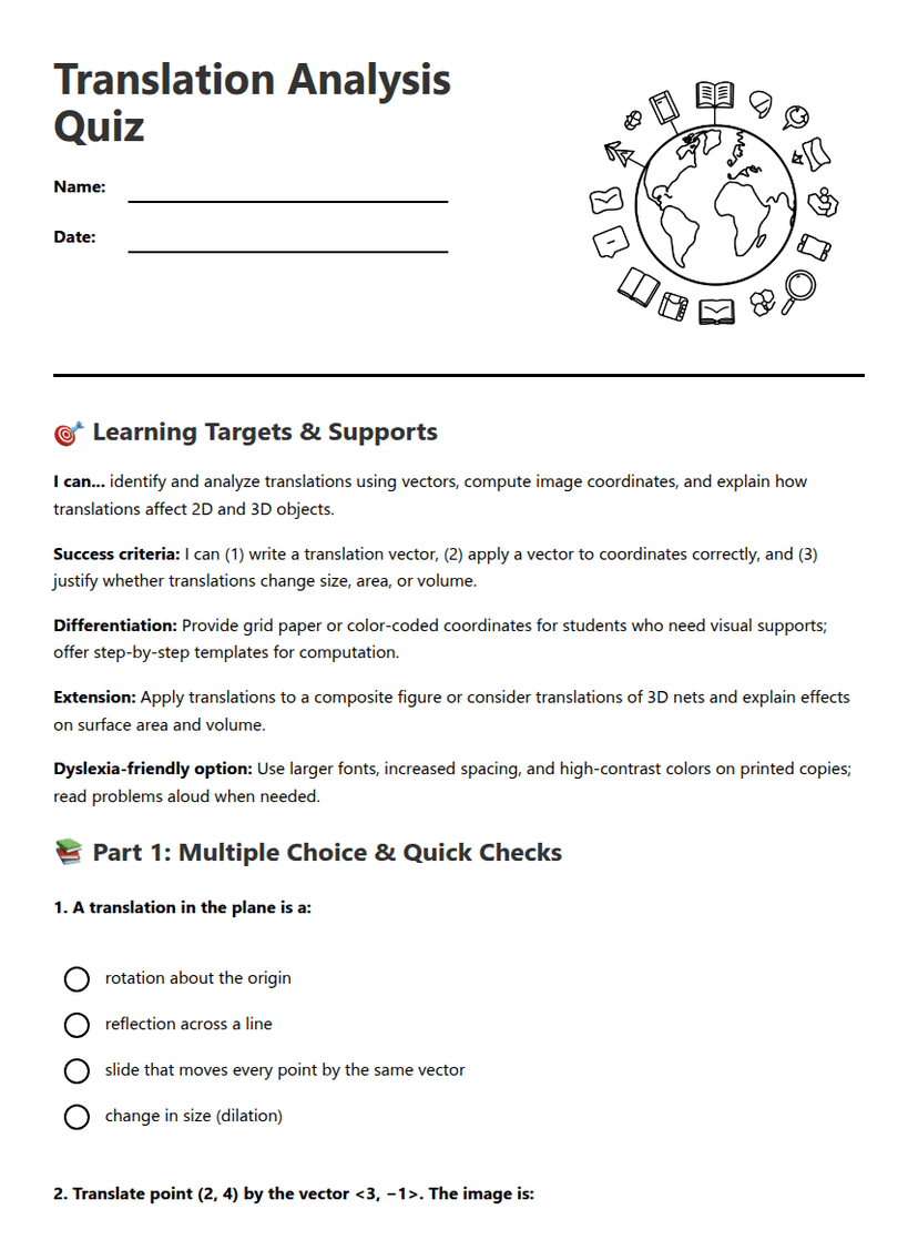 Translation Analysis Quiz