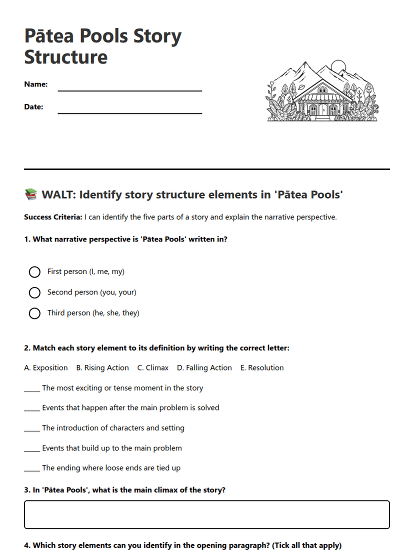 Pātea Pools Story Structure