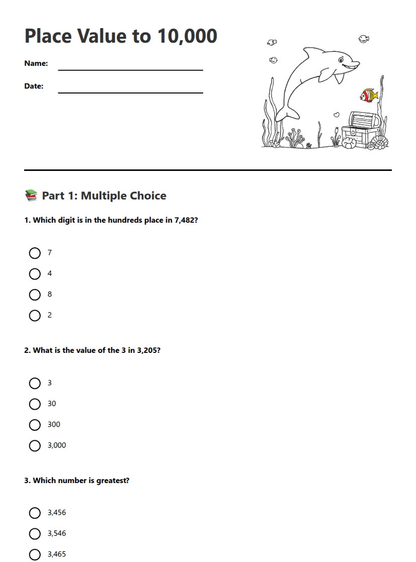 Place Value to 10,000