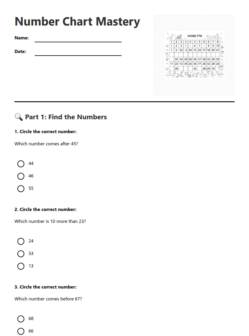 Number Chart Mastery