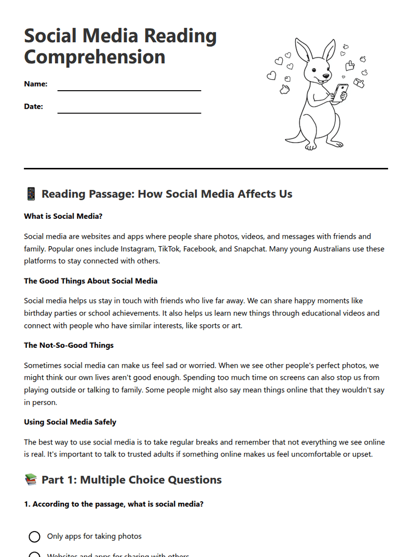 Social Media Reading Comprehension
