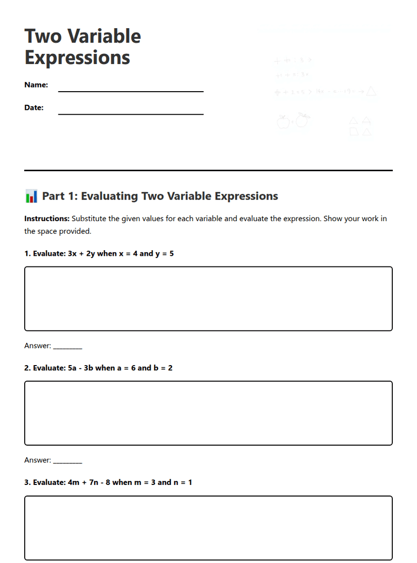 Two Variable Expressions