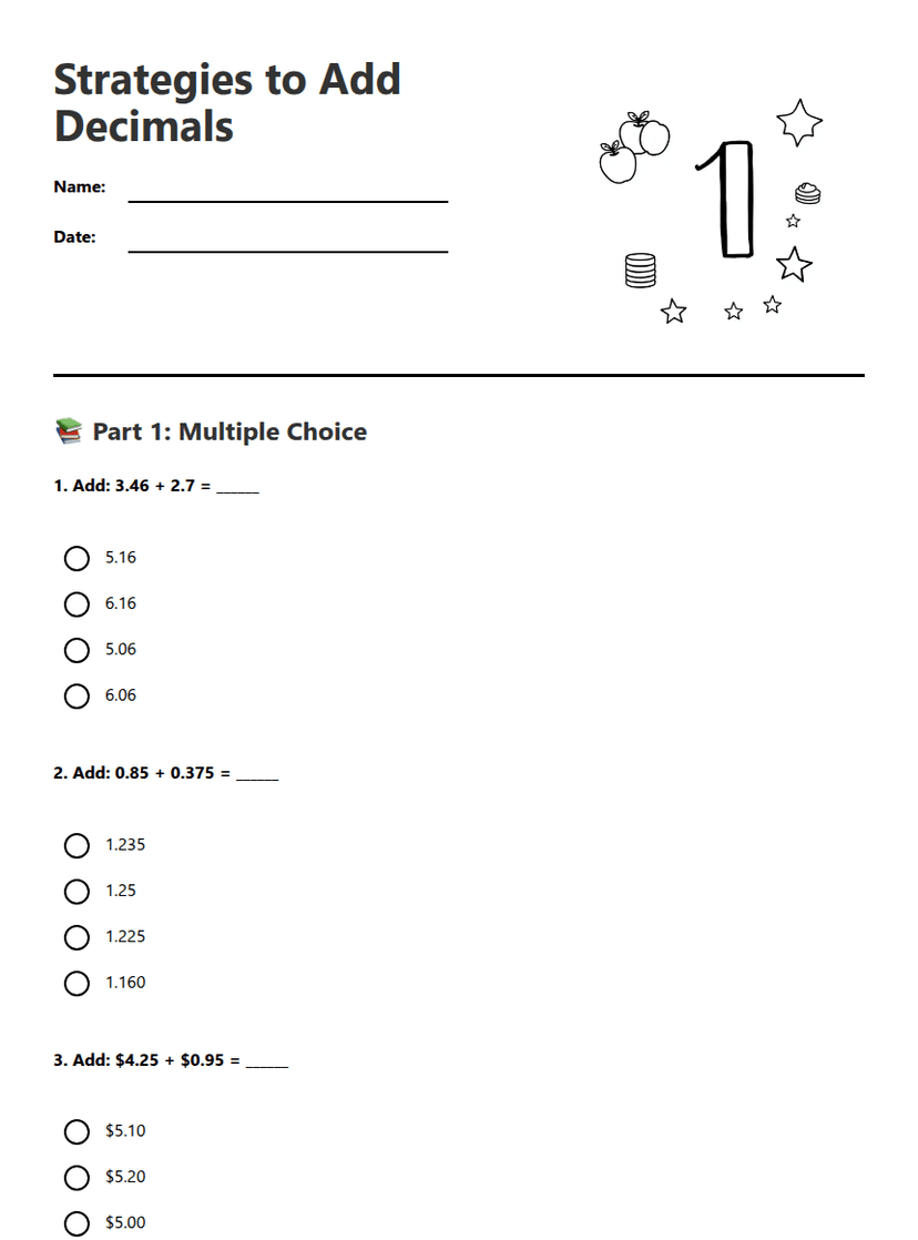 Strategies to Add Decimals