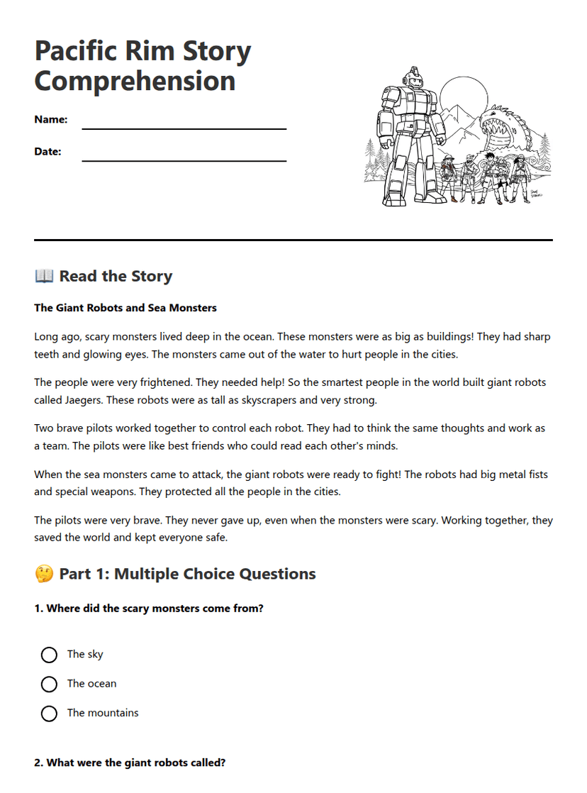 Pacific Rim Story Comprehension